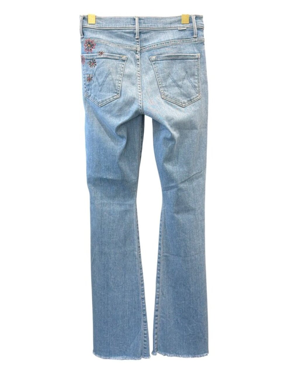 Mother High-Rise  The Roller Fray Flare Jeans With Embroidered Back Pockets  Siz